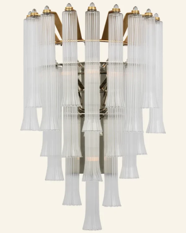 Laiton Cascade Glass Wall Sconce, 4-Light in gold