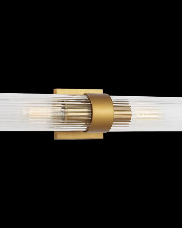 Montparnasse Glass Wall Sconce, 2-Light, 20" H in antique brass