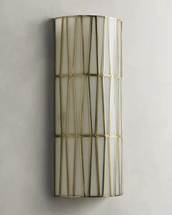 Montparnasse Glass Wall Sconce, 2-Light, 12" H in Antique Brass in antique brass