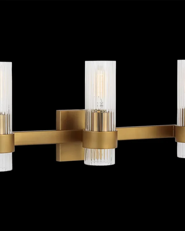 Montparnasse Glass Wall Sconce, 3-Light, 9" H in Antique Brass in antique brass