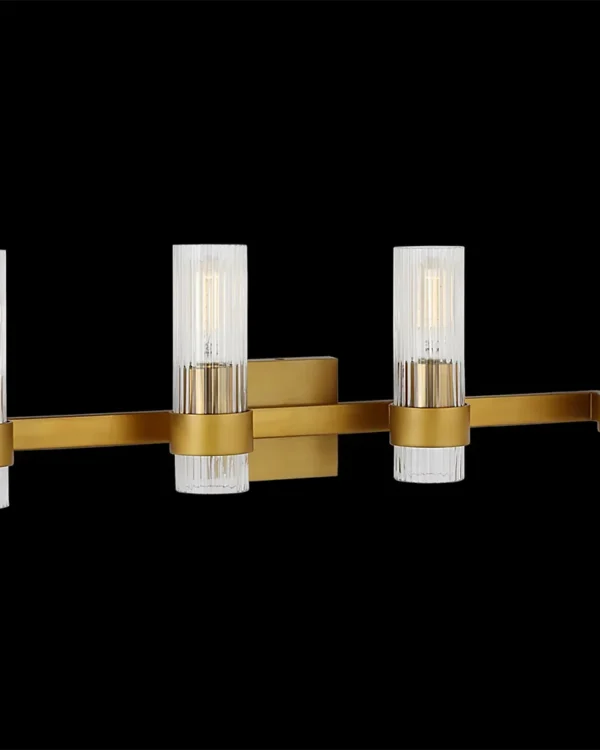Montparnasse Glass Wall Sconce, 4-Light in antique brass