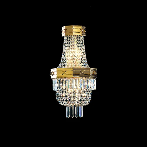 Météore Crystal Wall Sconce, 3-Light in gold