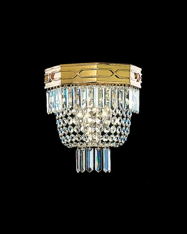 Météore Crystal Wall Sconce, 2-Light, 11" H in gold