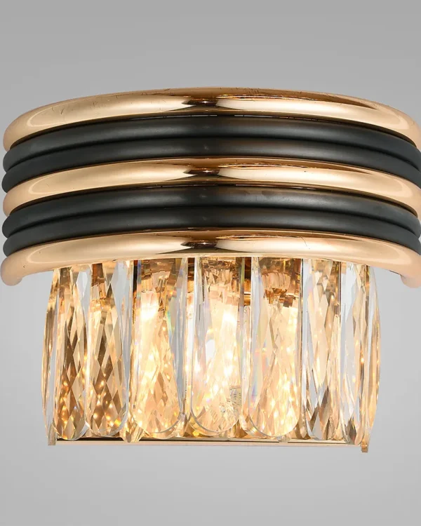 Onde Crystal Wall Sconce, 1-Light in black
