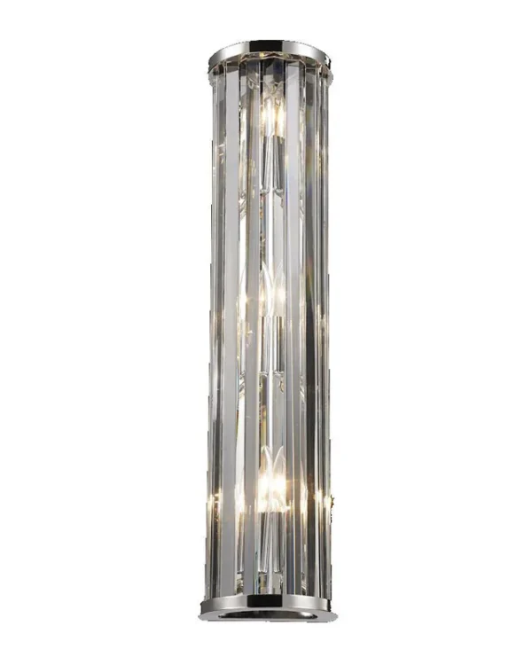 Prisme Linear Crystal Wall Sconce, 3-Light in polished chrome