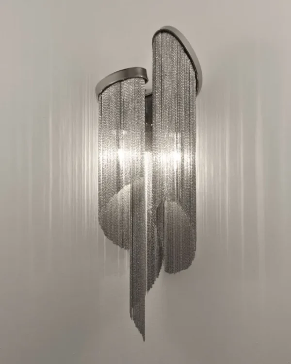 Prisme Iron Wall Sconce, 2-Light in polished chrome