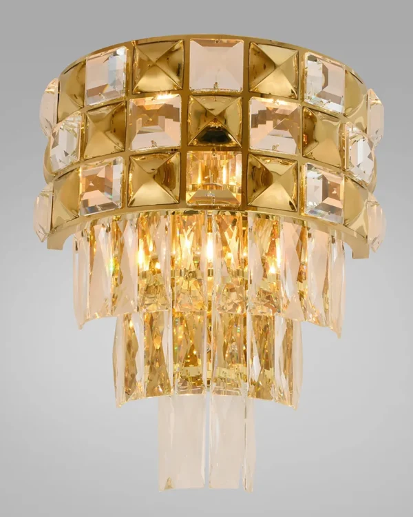 Pulse Crystal Wall Sconce, 3-Light in gold