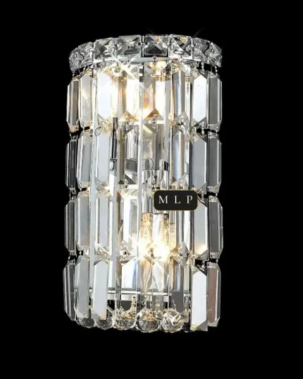 Schönbrunn Crystal Wall Sconce IV, 2-Light, 12" H in Polished Chrome in polished chrome