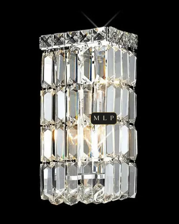 Schönbrunn Crystal Wall Sconce II, 2-Light, 12" H in Polished Chrome in polished chrome