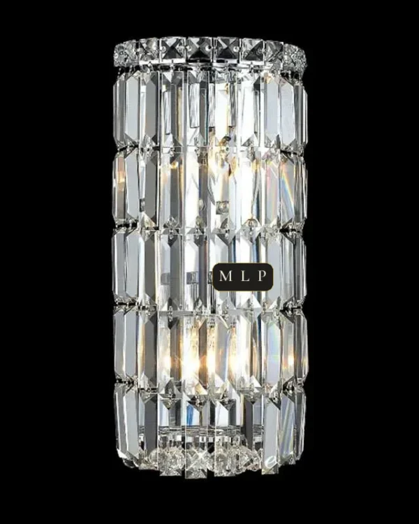 Schönbrunn Crystal Wall Sconce II, 2-Light, 16" H in Polished Chrome in polished chrome