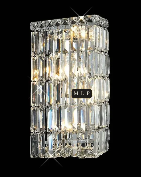 Schönbrunn Crystal Wall Sconce, 4-Light, 16" H in Polished Chrome in polished chrome