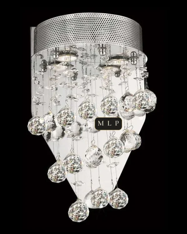 Schönbrunn Crystal Wall Sconce, 2-Light, 16" H in Polished Chrome in polished chrome
