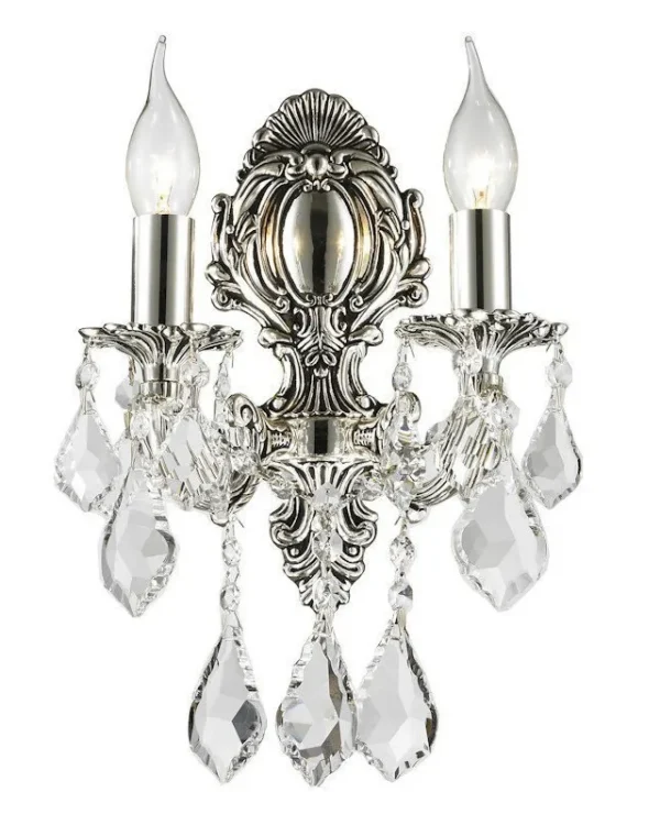 Scintille Crystal Wall Sconce, 2-Light in antique bronze