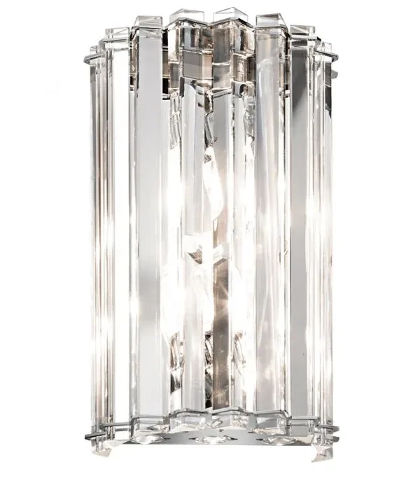 Sphère Crystal Wall Sconce, 2-Light in polished chrome