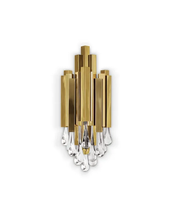 Stratus Glass Wall Sconce, 4-Light in gold