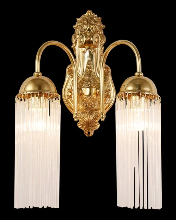 Giverny Glass Wall Sconce, 2-Light in antique brass