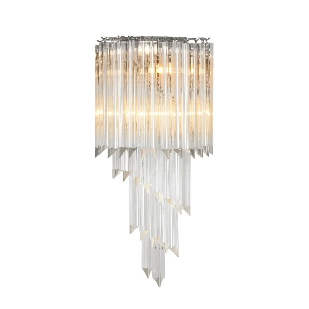 Glycine Glass Wall Sconce, 3-Light in nickel