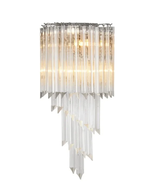 Glycine Glass Wall Sconce, 3-Light in nickel