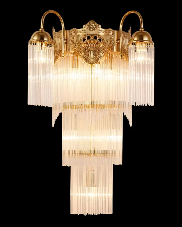 Mimosa Glass Wall Sconce, 8-Light in antique brass