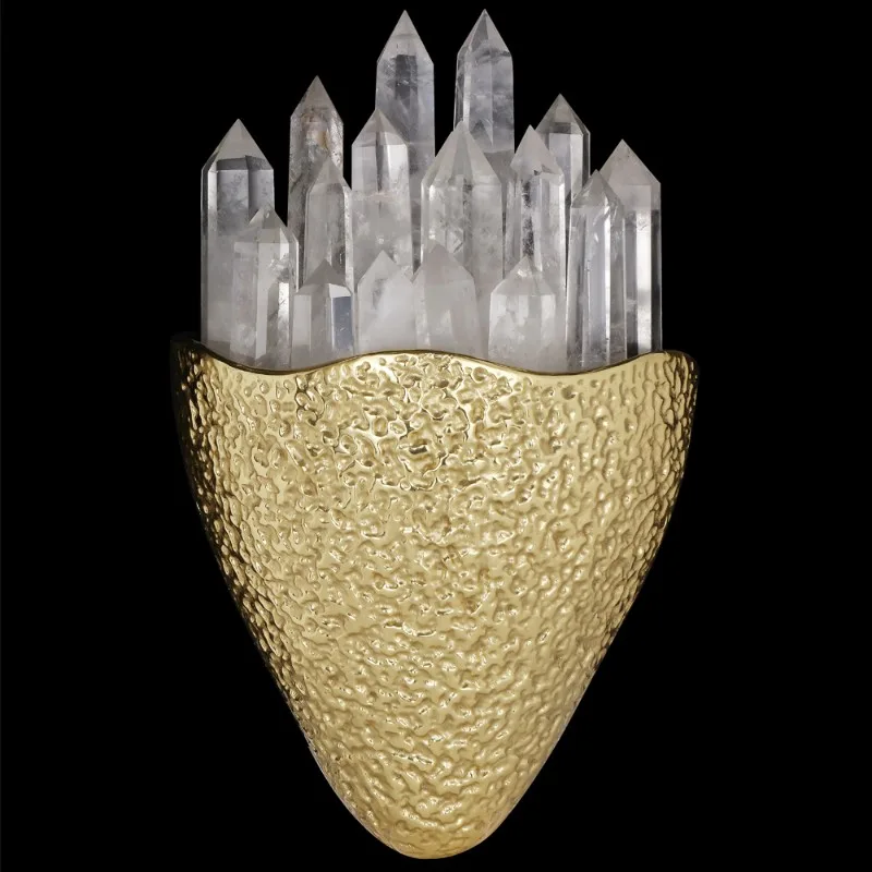 Aigue-Marine Quartz Wall Sconce in brass