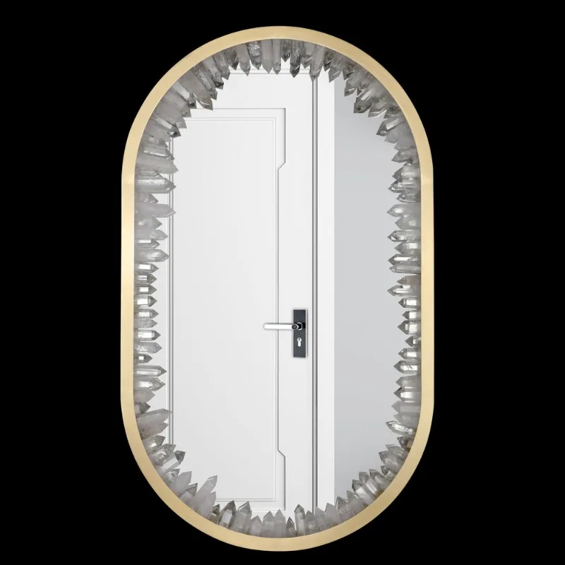 Cristal de Roche Oval Quartz Wall Sconce in brass
