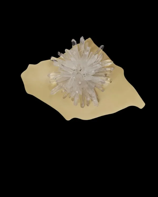 Péridot Quartz Wall Sconce in brass