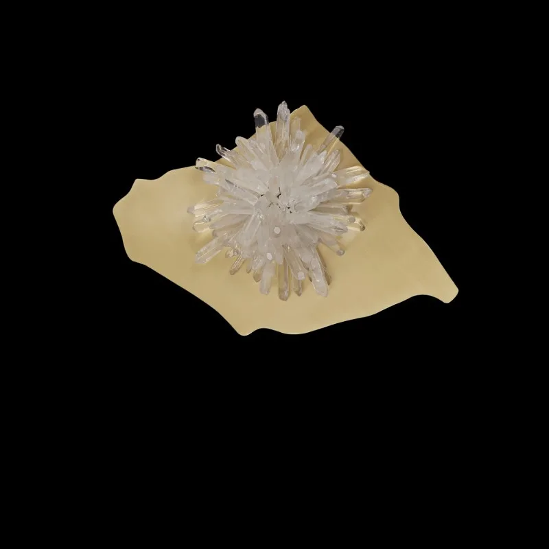 Péridot Quartz Wall Sconce in brass