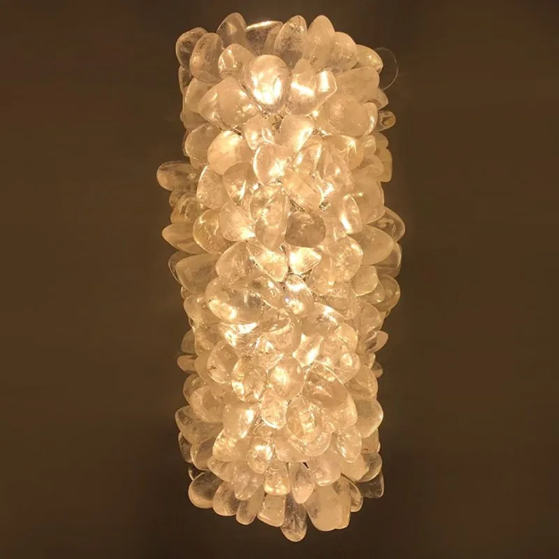 Émeraude Quartz Wall Sconce in brass